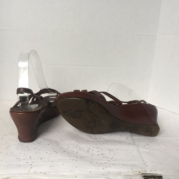 Clarks Artisan Brown Platform Wedge Sandal - 8 M - Picture 5 of 8